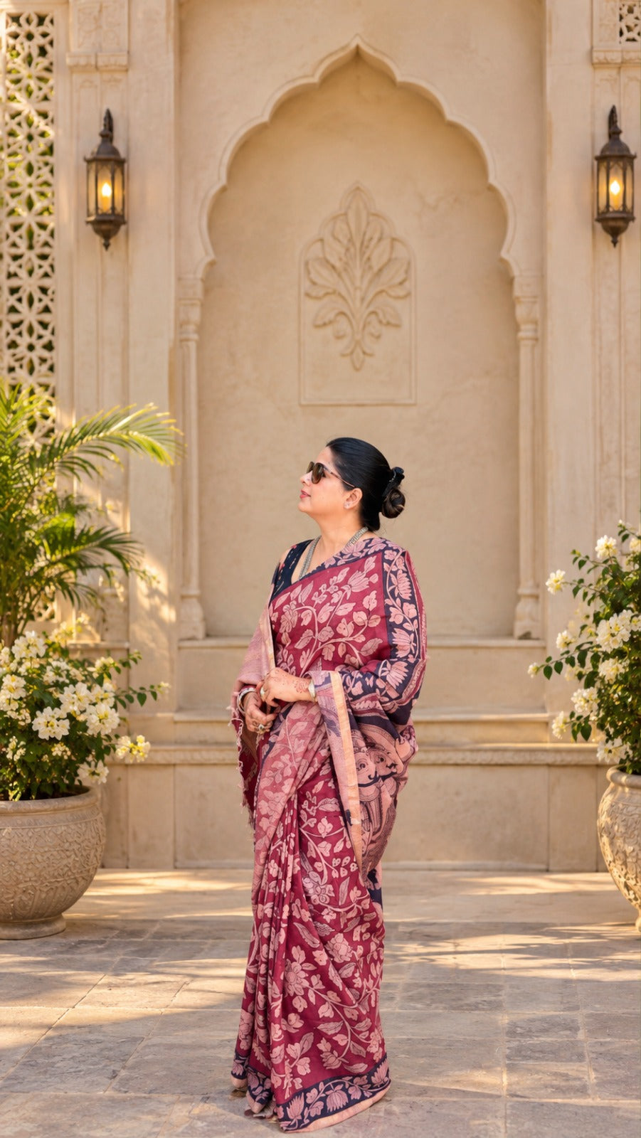 🌸 Original Pen Kalamkari Pure Tussar Silk Saree ✨