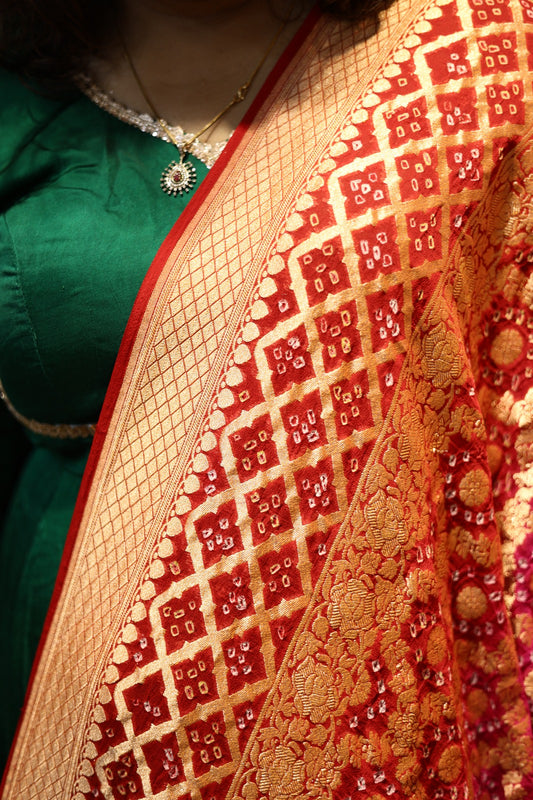 ❤️💚 Neem Jaal Zari Bandhani Dupatta ✨