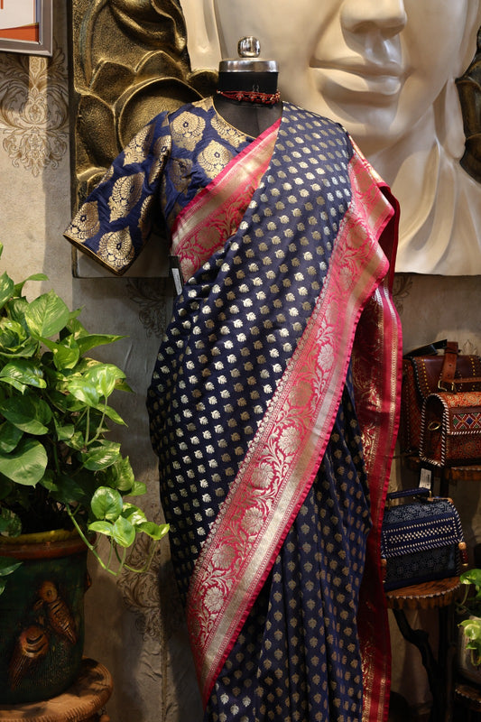 💙✨ Khatan Banarasi Saree – Royal Elegance ✨💗