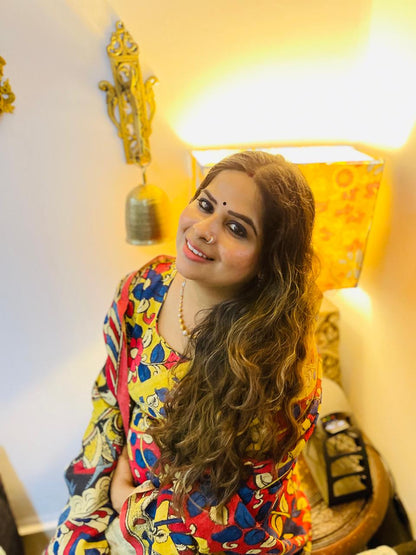 KALAMKARI saree PURE Tassar hand painted