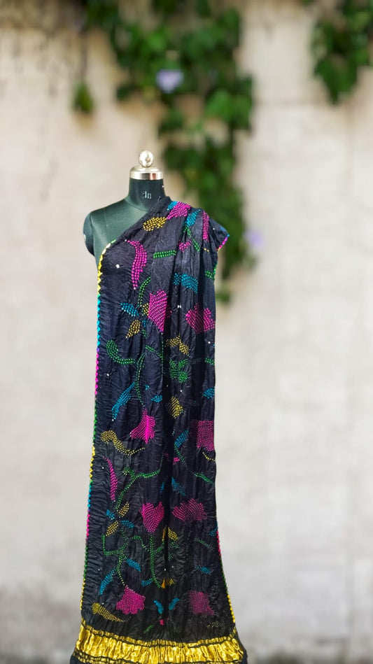 DUPPTA PREMIUM WEDDING PURE GAJISILK TRADITIONAL RAI BANDHNE WITH TISU PALLU