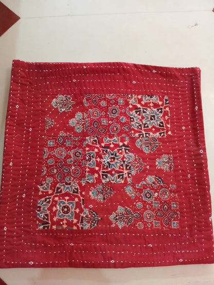 PURE MODAL SILK AJARAK HAND CRAFTED CUSHION COVER