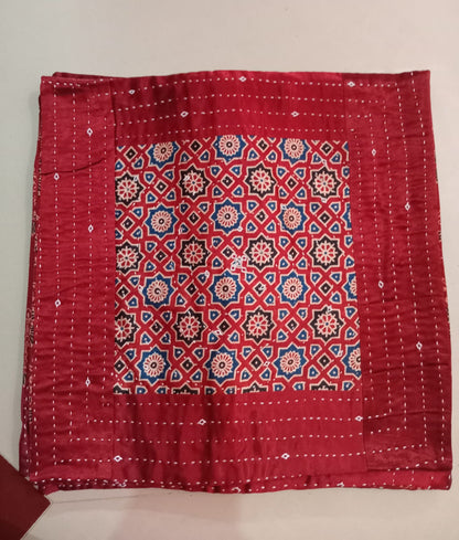 PURE MODAL SILK AJARAK HAND CRAFTED CUSHION COVER