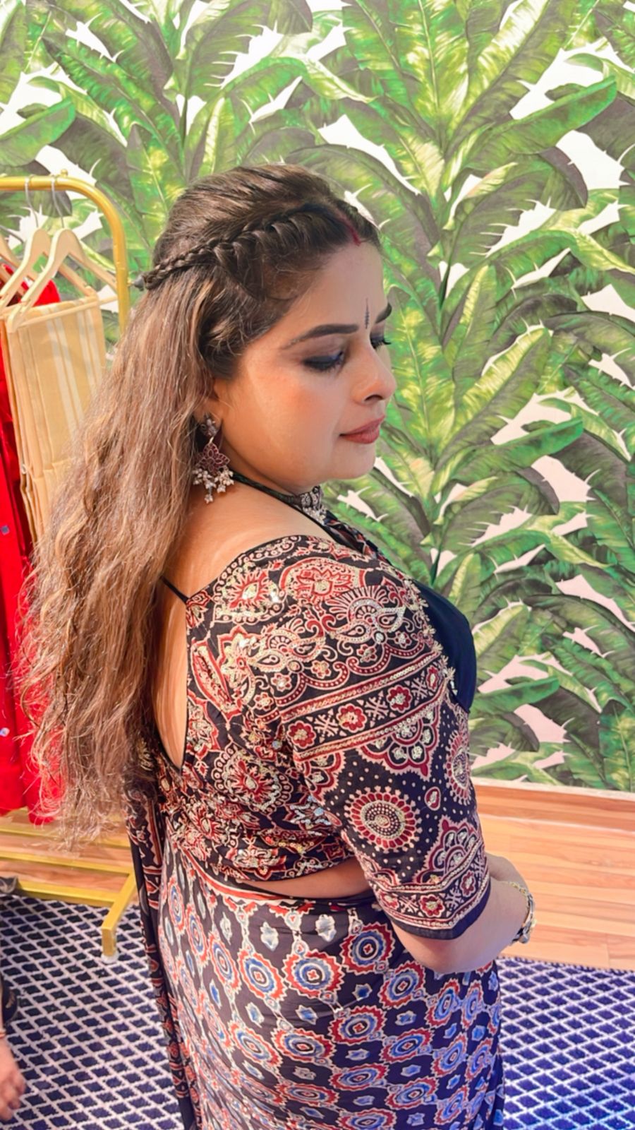 ajarak blouse with ajarak saree