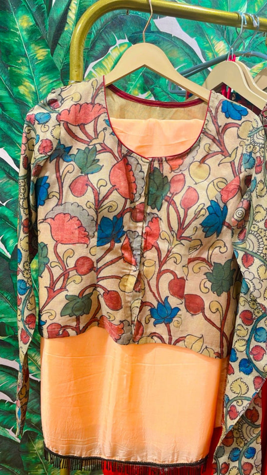 kalamkari saree with plan saree