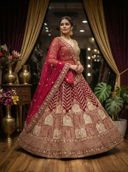 Rosaya Royal Rani Pink Zardozi Bridal Lehenga Set
