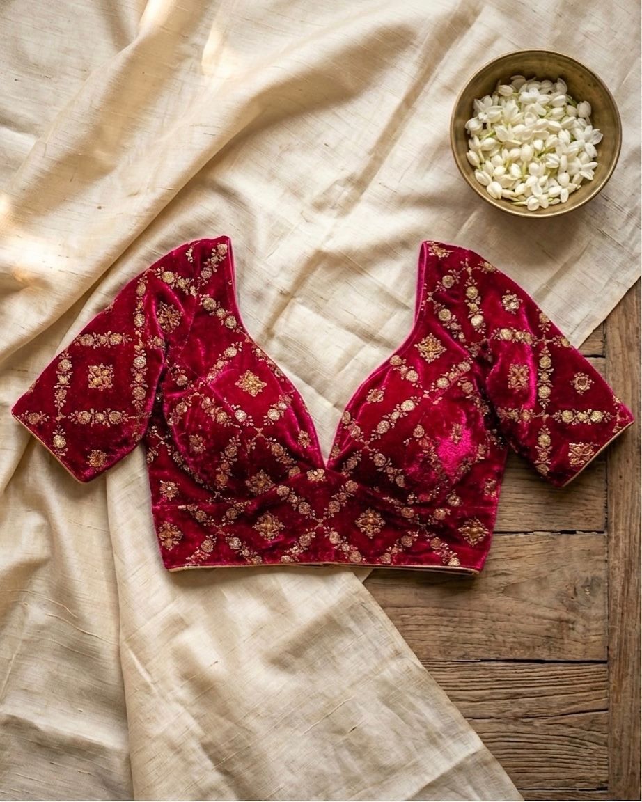 Velvet Banarasi Designer Blouse for Women