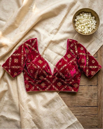 Velvet Banarasi Designer Blouse for Women