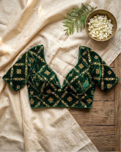 Velvet Banarasi Designer Blouse for Women