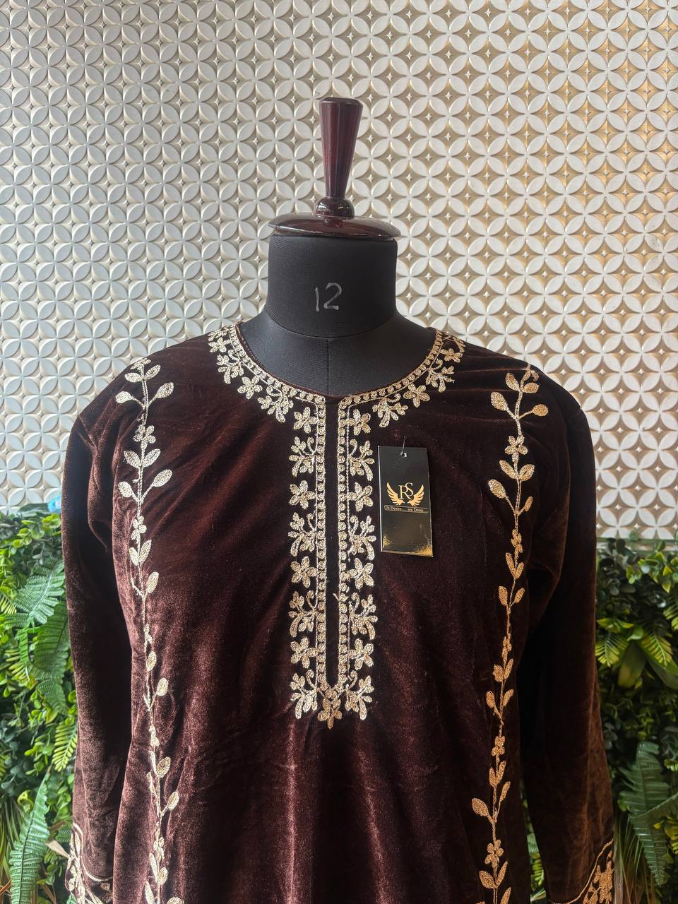 Velvet Cord Set Rosaya – Premium Embroidered Velvet Suit