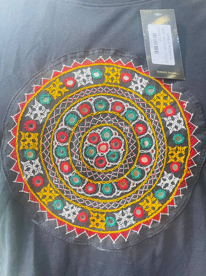 🖤 Mandala Kutch Top – Black Cotton Elegance
