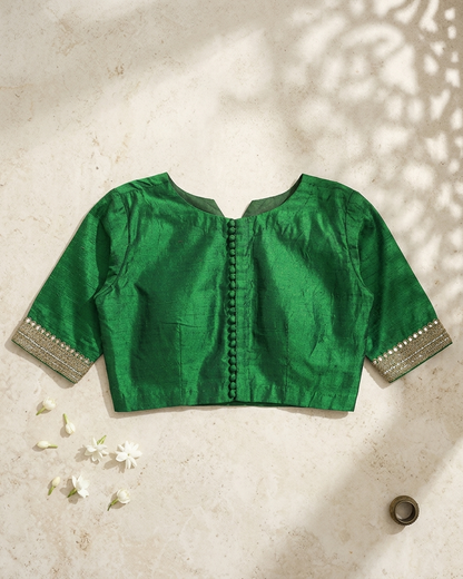 Green Emerald Silk Blouse