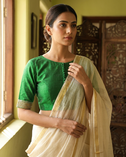 Green Emerald Silk Blouse