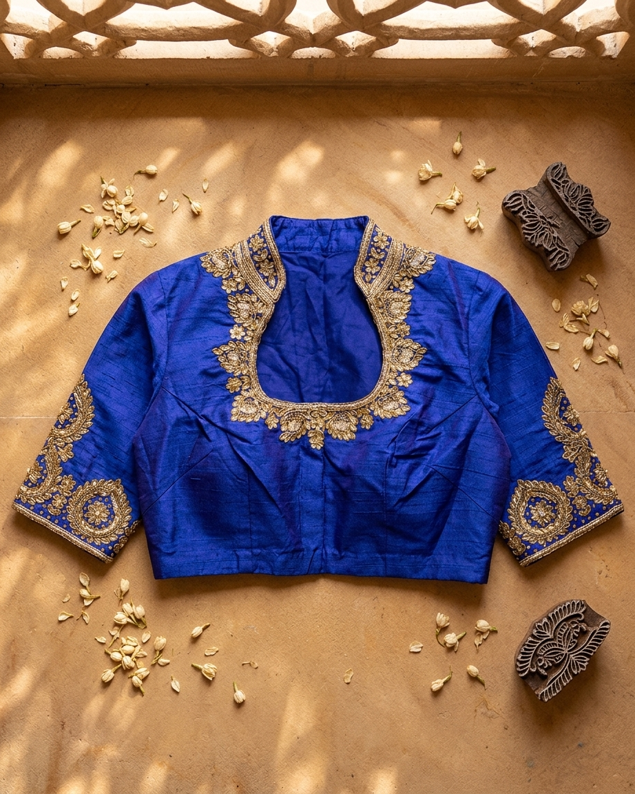 Noor Royal Purple Zari Work Blouse