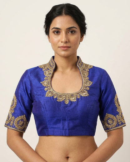 Noor Royal Purple Zari Work Blouse