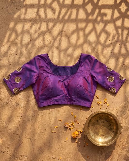 Royal Amethyst Embroidered Blouse