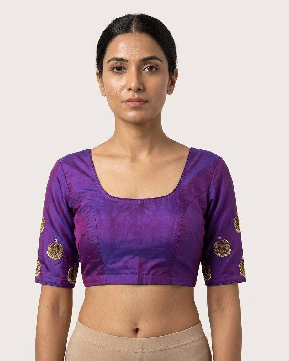 Royal Amethyst Embroidered Blouse