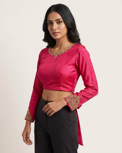 Gulaabi Tie-Up Blouse