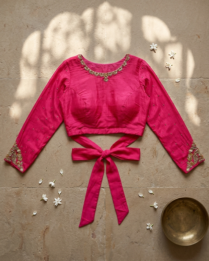 Gulaabi Tie-Up Blouse