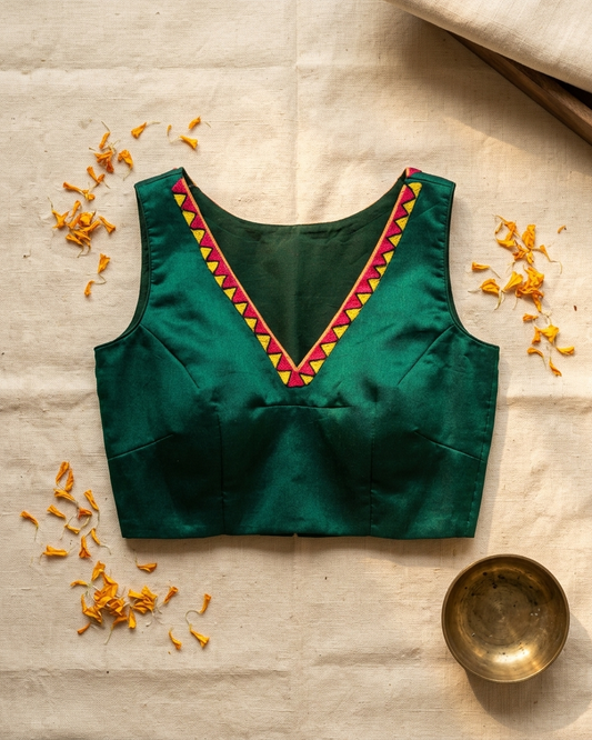 V-Neck work Silk Blouse