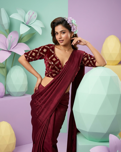 Velvet Banarasi Designer Blouse for Women