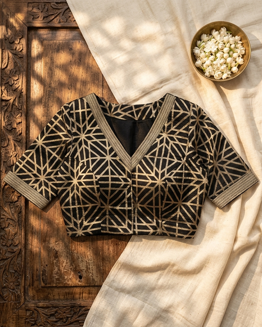 Noor Black Banarasi Zari Blouse