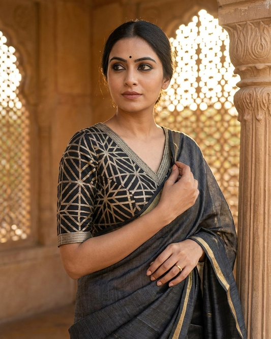Noor Black Banarasi Zari Blouse