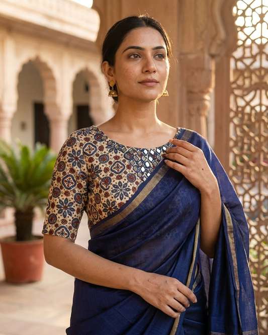 Noor Ajrak Mirror Blouse