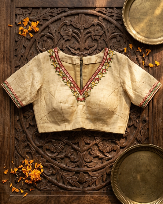 Noor Handloom V-Neck Blouse