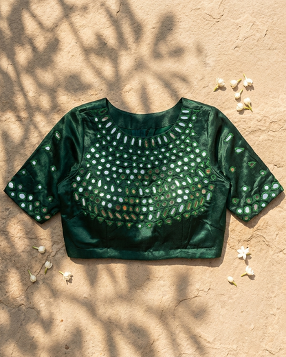 Meher Emerald Mirror Work Blouse