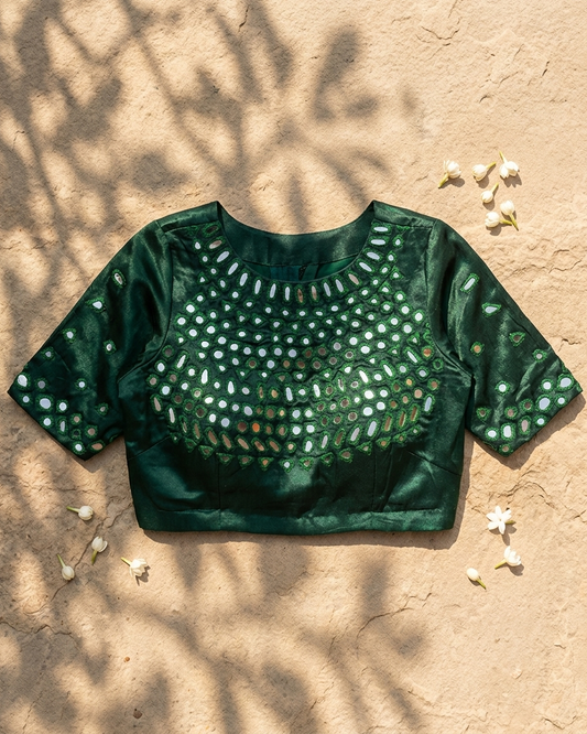 Meher Emerald Mirror Work Blouse