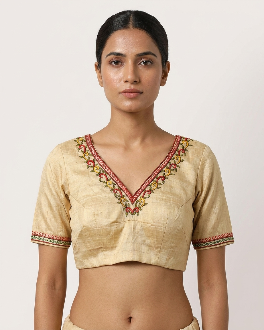 Noor Handloom V-Neck Blouse