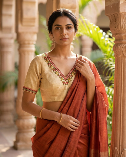 Noor Handloom V-Neck Blouse
