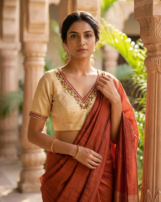 Noor Handloom V-Neck Blouse