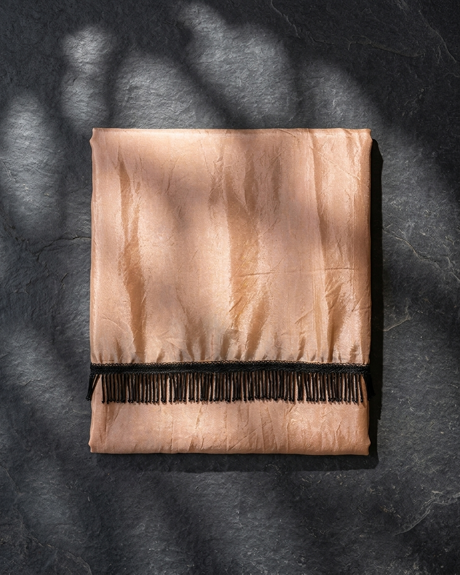 Serena - Minimalist Peach Crushed Satin Saree