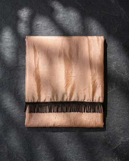 Serena - Minimalist Peach Crushed Satin Saree