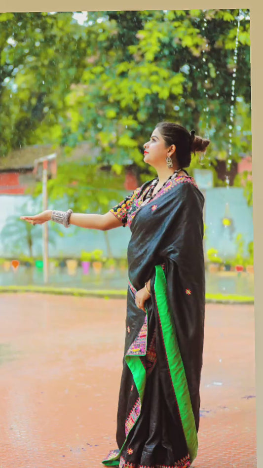 MADHUBANI FULL HAND WORK BLOUSE WITH SAREE