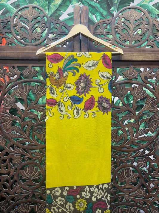 Rosaya 'Chitrakala' Kalamkari Print Banglori Silk Saree